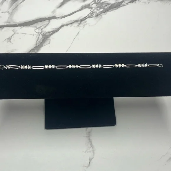 Diamond Chain Bracelet, 1.60 CTW  925 Sterling Silver| GRA Certification Moiss. - Picture 5 of 8